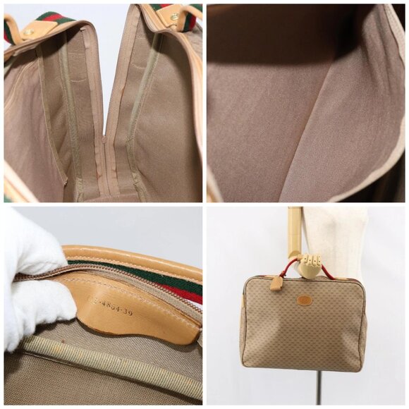 GUCCI Micro GG Supreme Web Sherry Line Bag PVC Beige - Picture 15 of 15